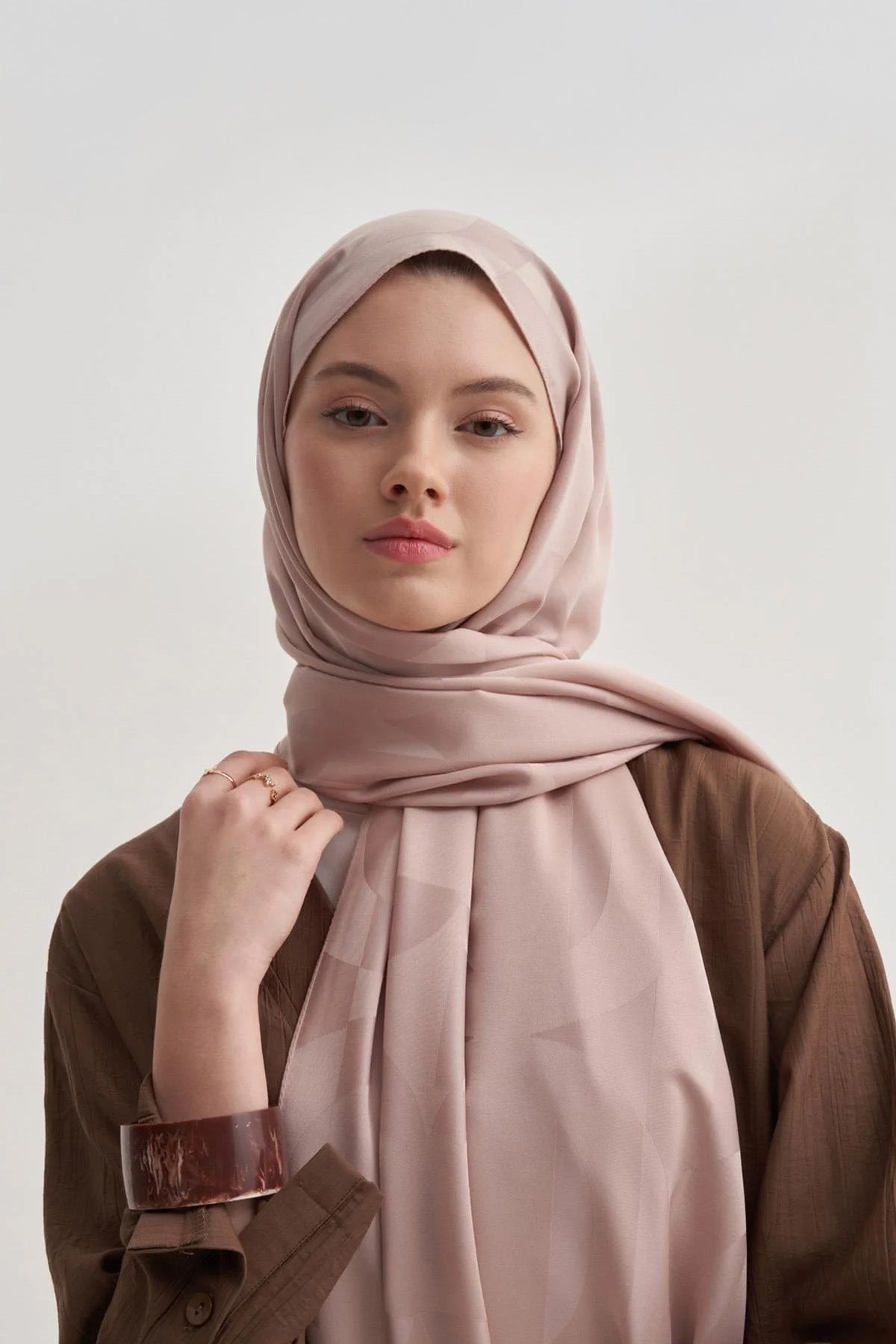 C PATTERN MONOGRAM COTTON - SILK SCARF