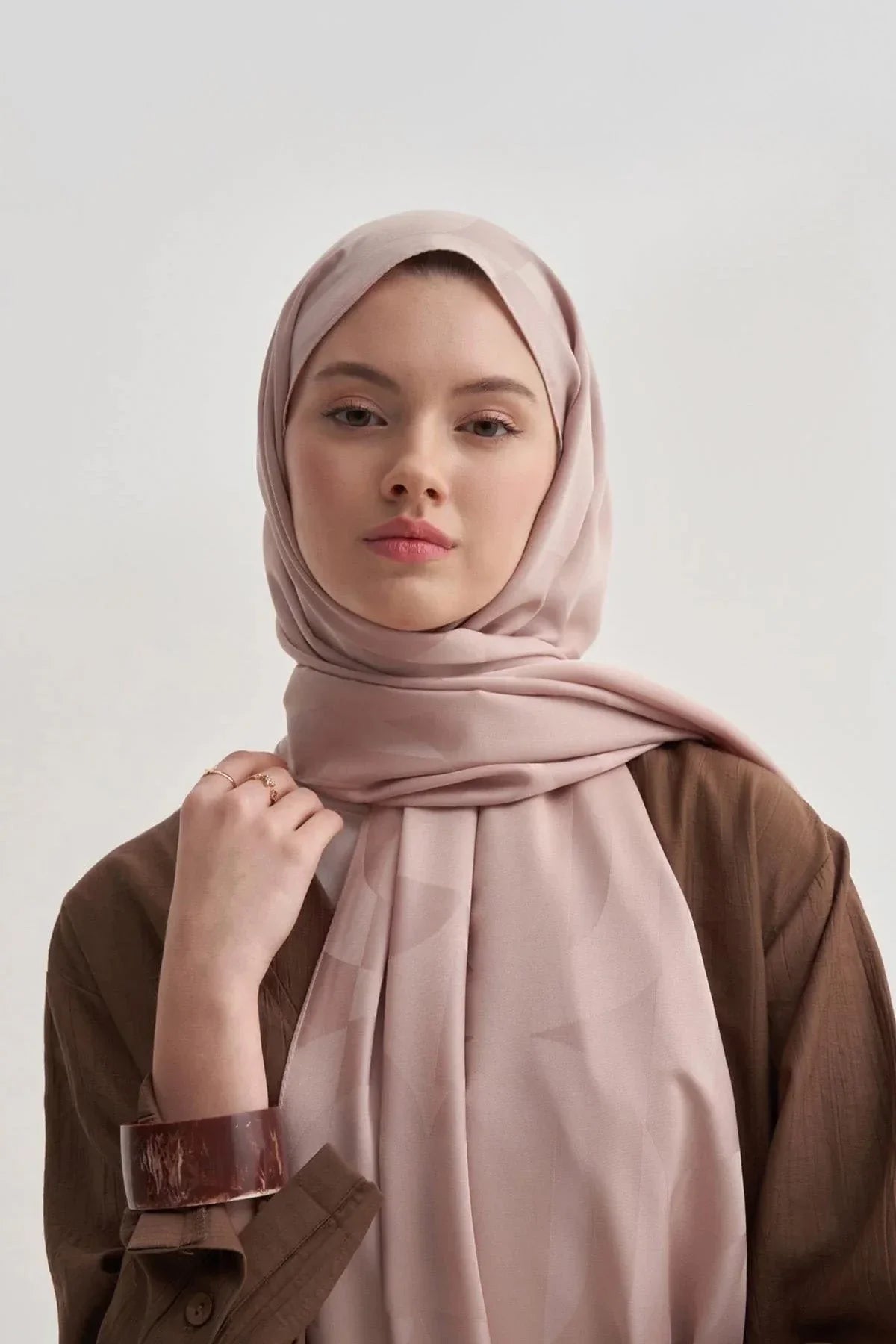 C PATTERN MONOGRAM COTTON - SILK SCARF