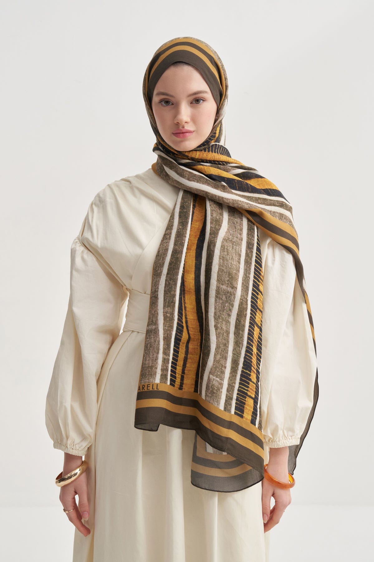 Arden Vela Viscose Scarf Army Green