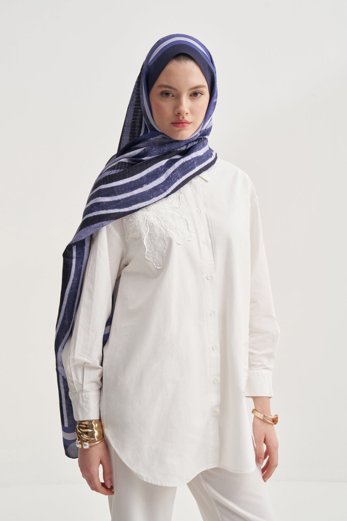Arden Vela Viscose Scarf Purple Blue