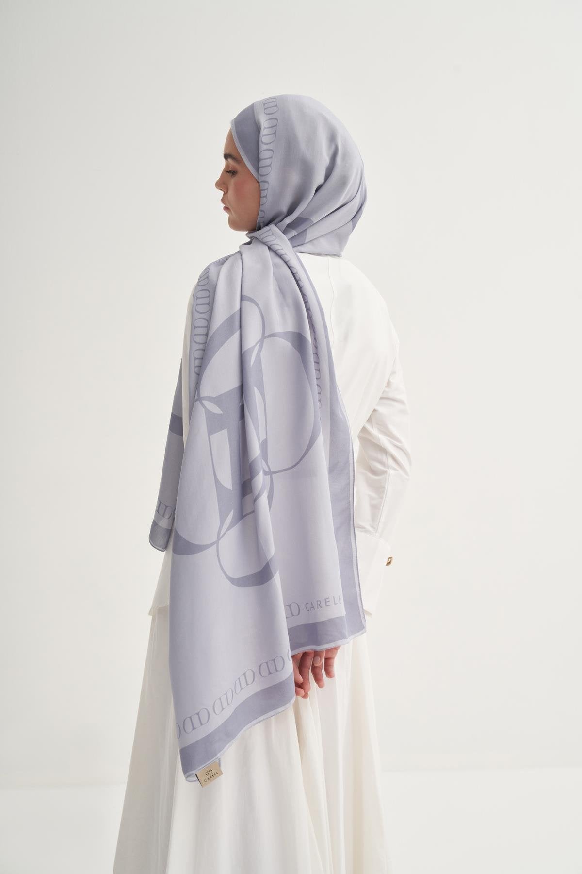 Aura Monogram Viscose Scarf Smoky