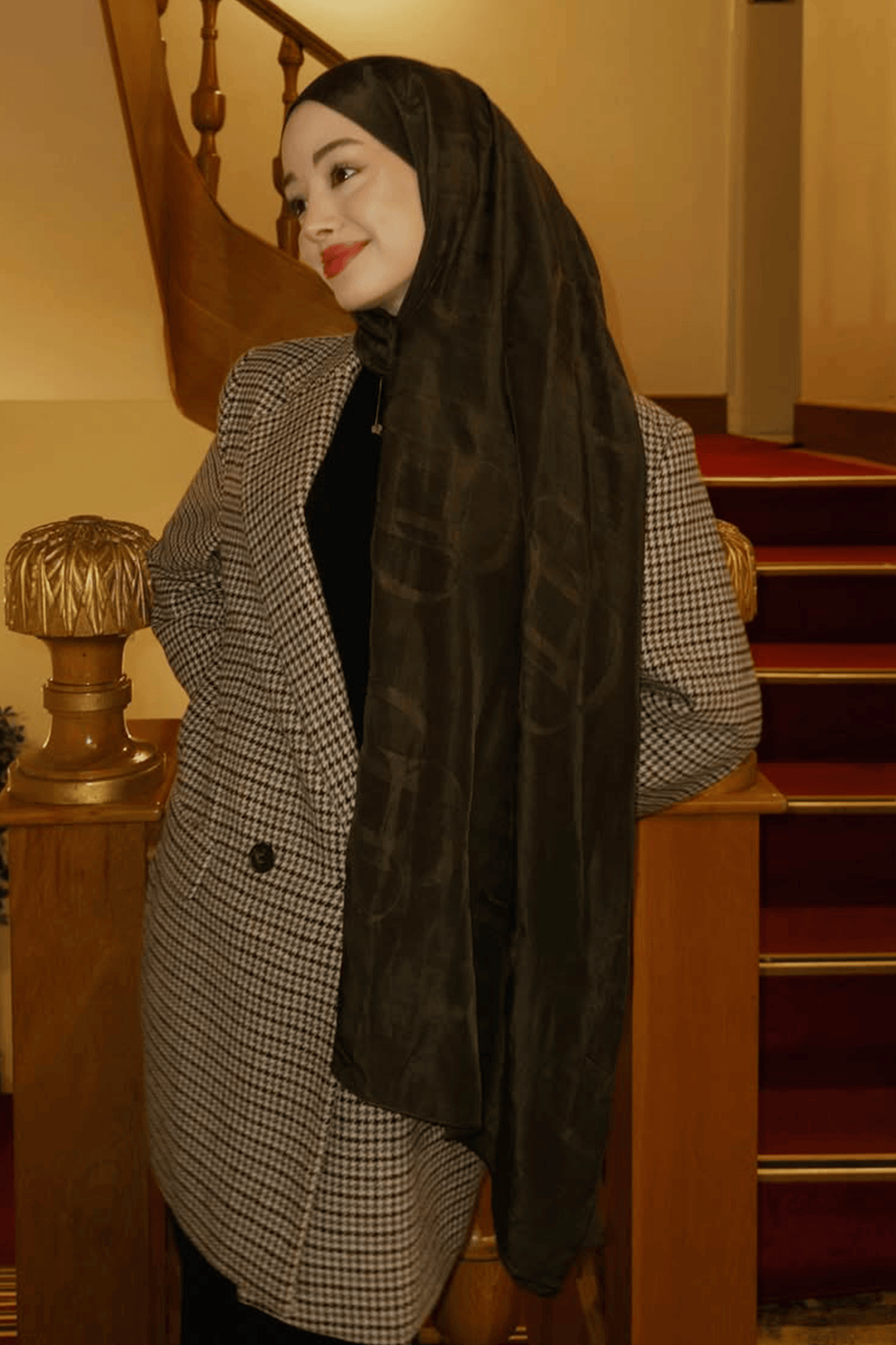 Aura Pattern Rina Viscose Scarf Army Green