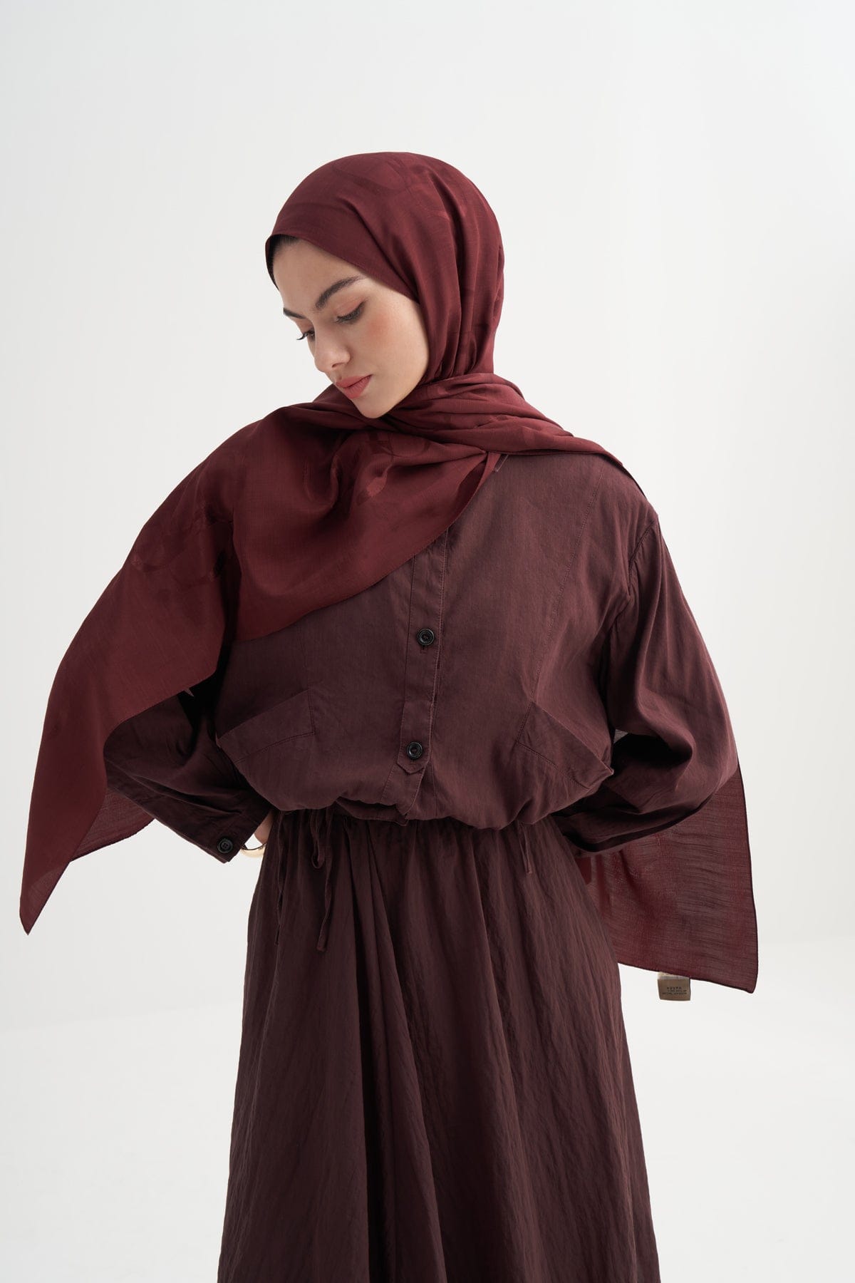 Aura Pattern Rina Viscose Scarf Burgundy