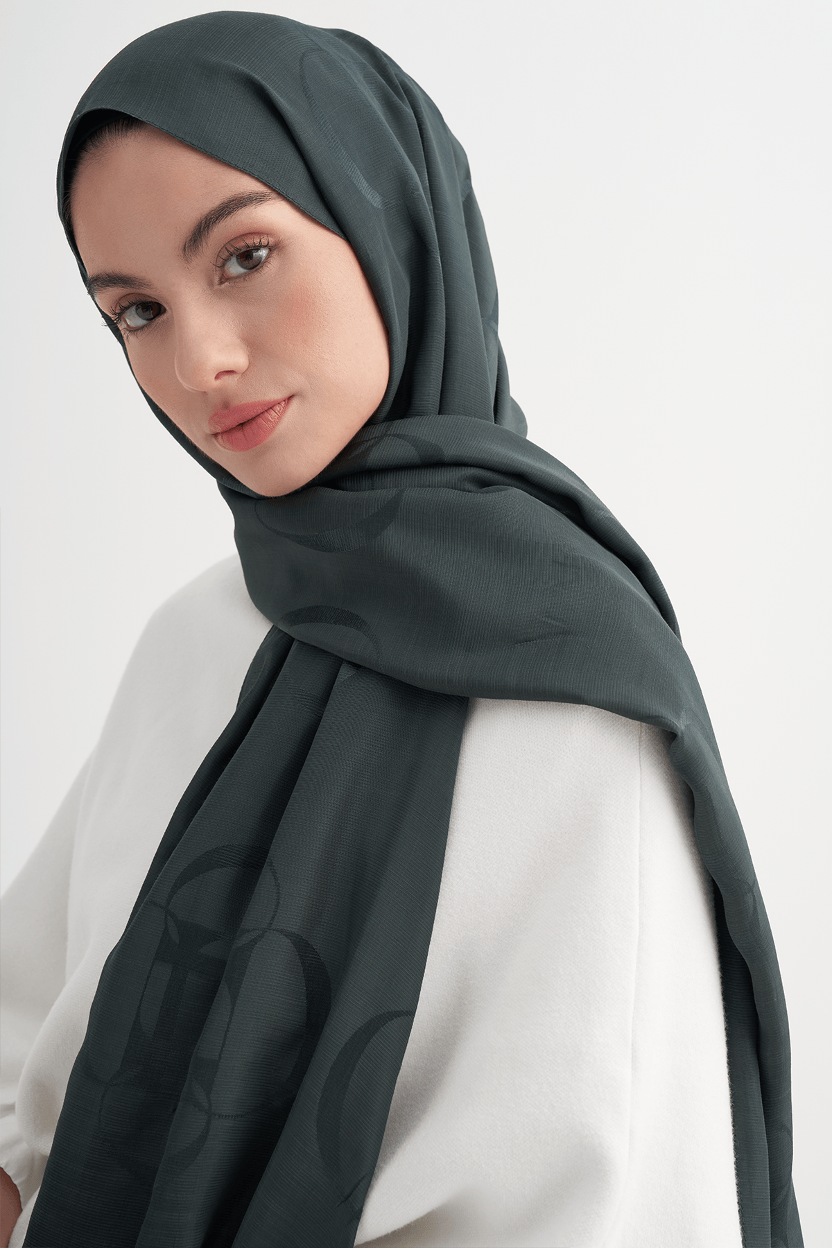 Aura Pattern Rina Viscose Scarf Emerald