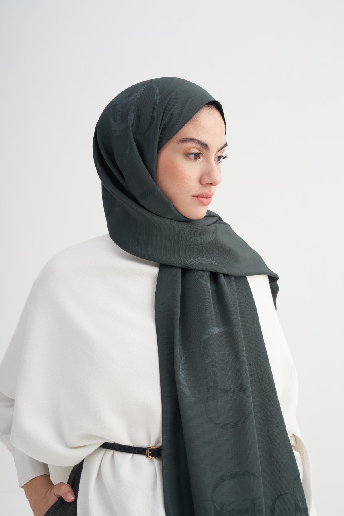 Aura Pattern Rina Viscose Scarf Emerald