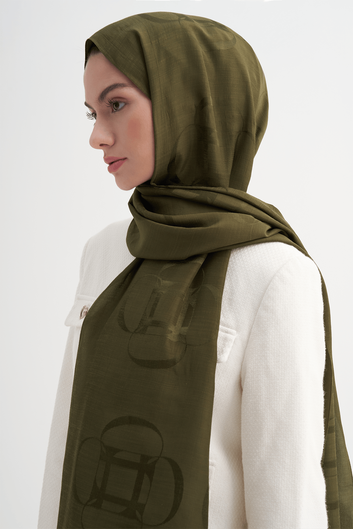 Aura Pattern Rina Viscose Scarf Evergreen