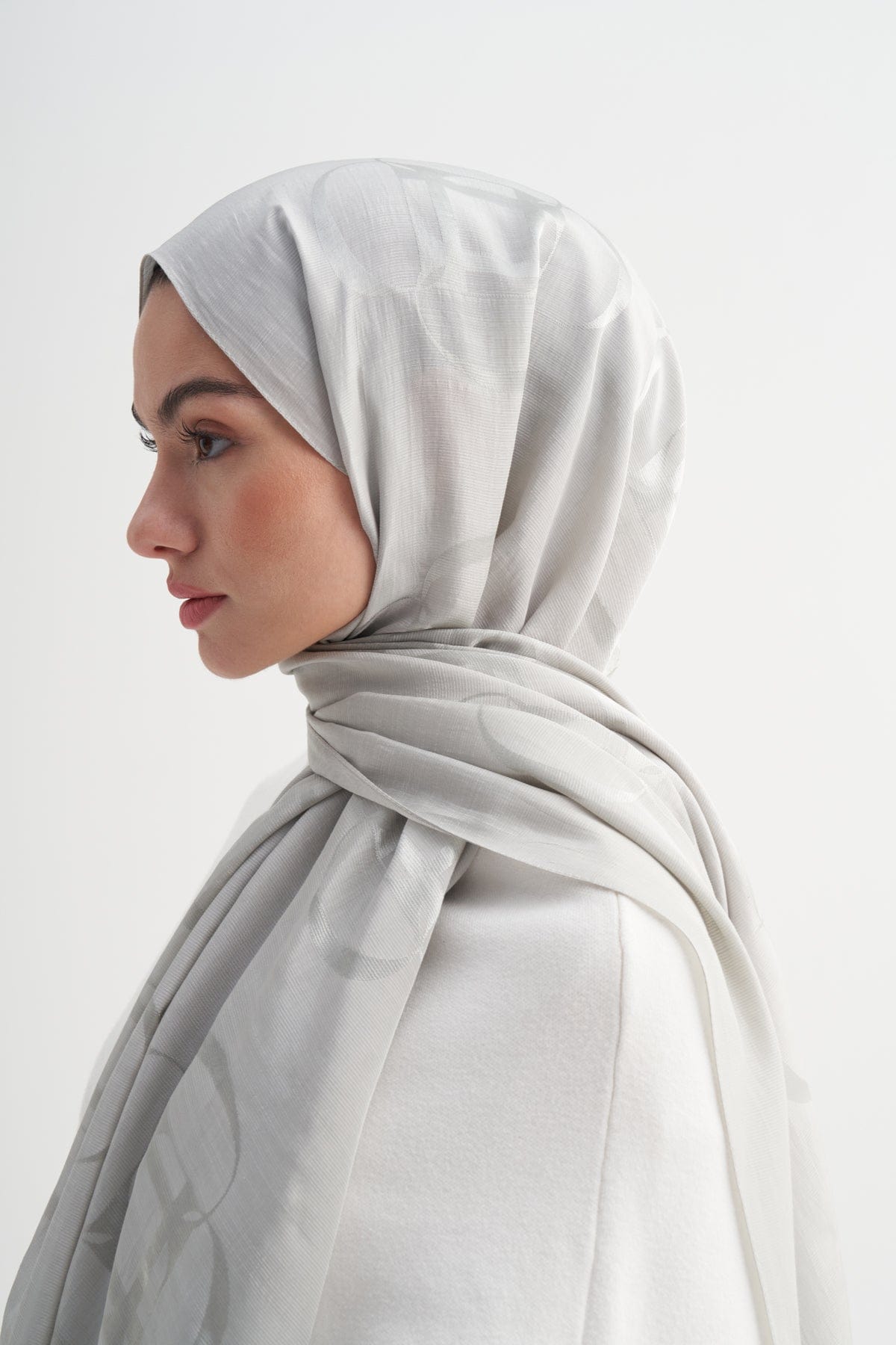 Aura Pattern Rina Viscose Scarf Silver