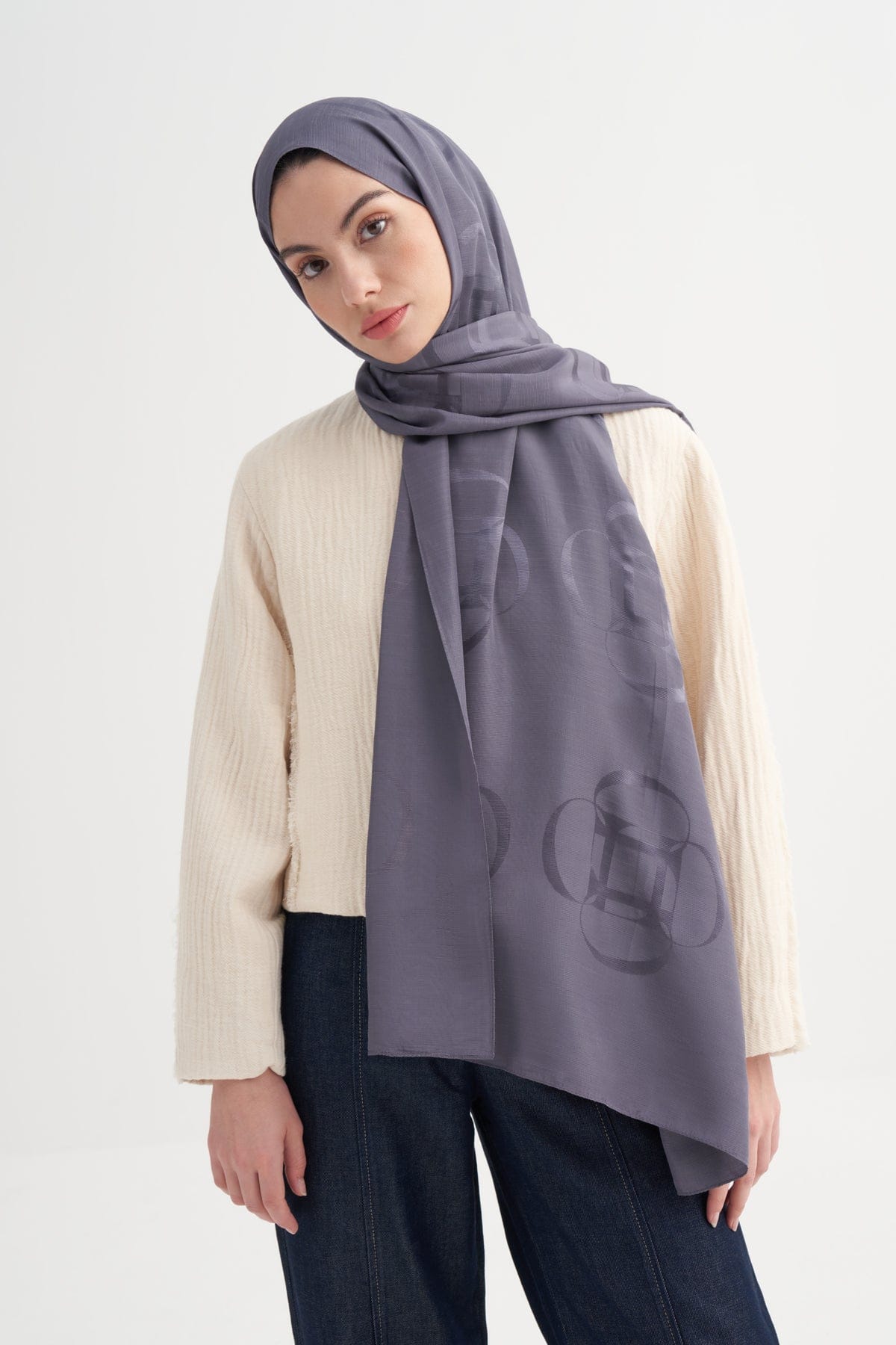 Aura Pattern Rina Viscose Scarf Smoky