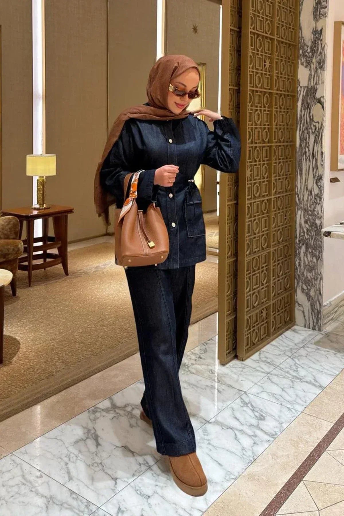 betul-duman-s-choice-gwen-tensel-denim-pants-dark-blue-4133 - Carell Hijab