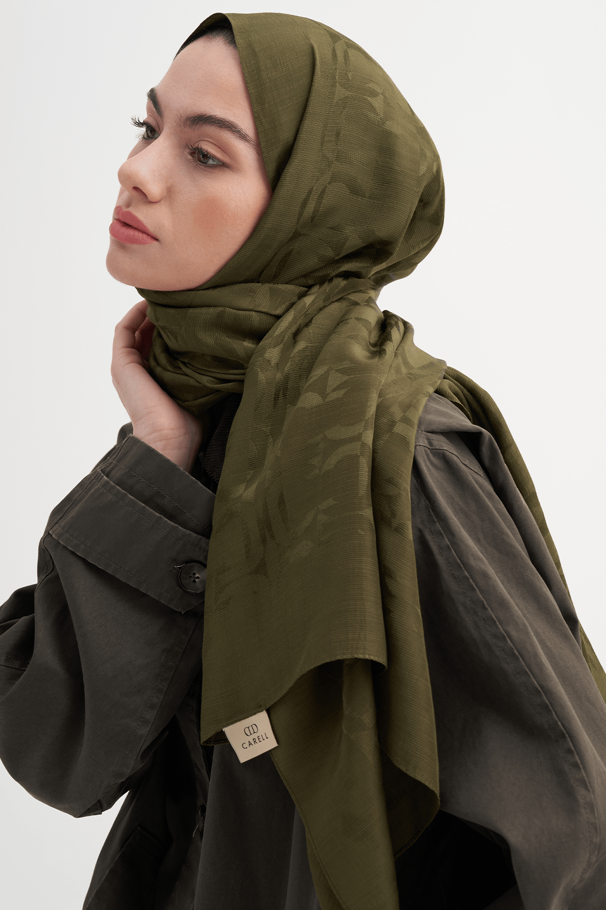Blok Pattern Rina Viscose Scarf Evergreen