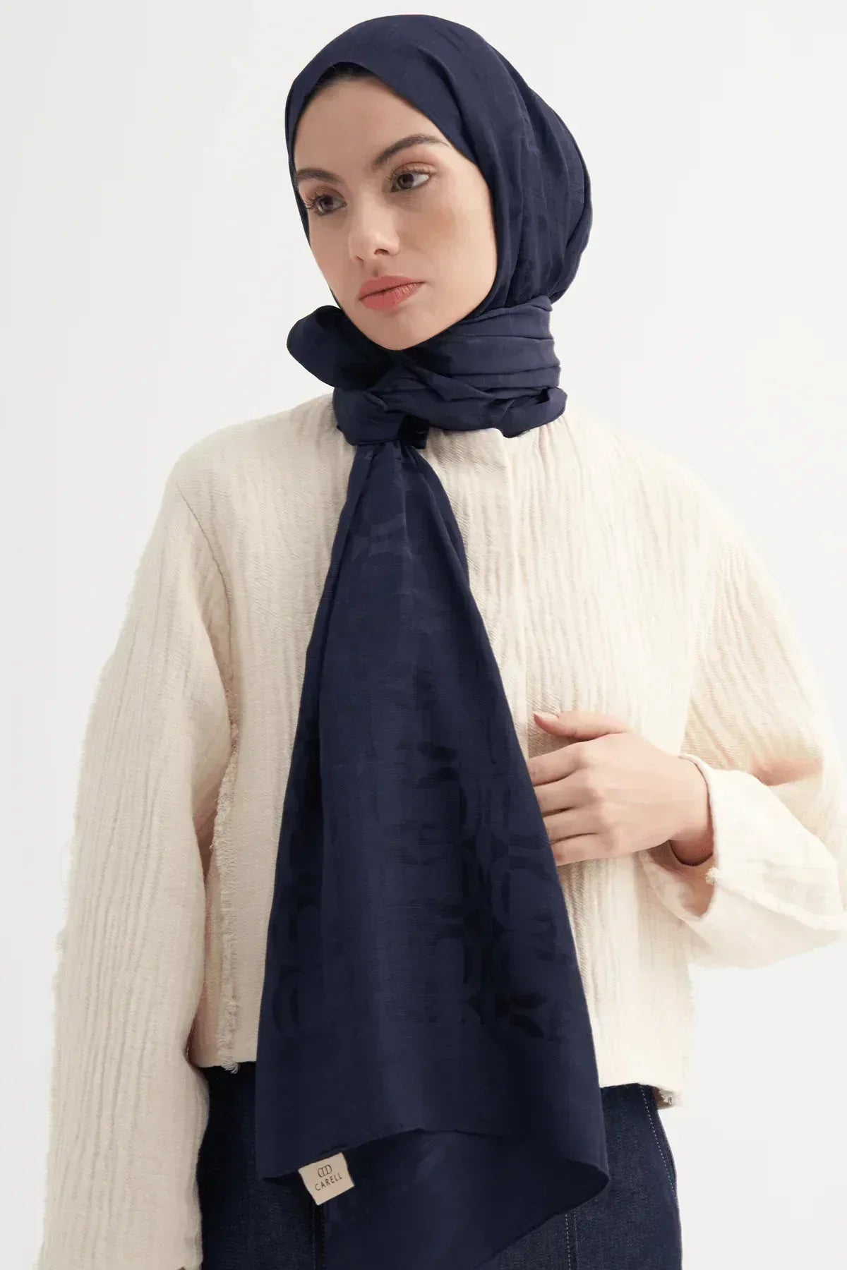 blok-pattern-rina-viscose-scarf-navy-blue-4548 - Carell Hijab