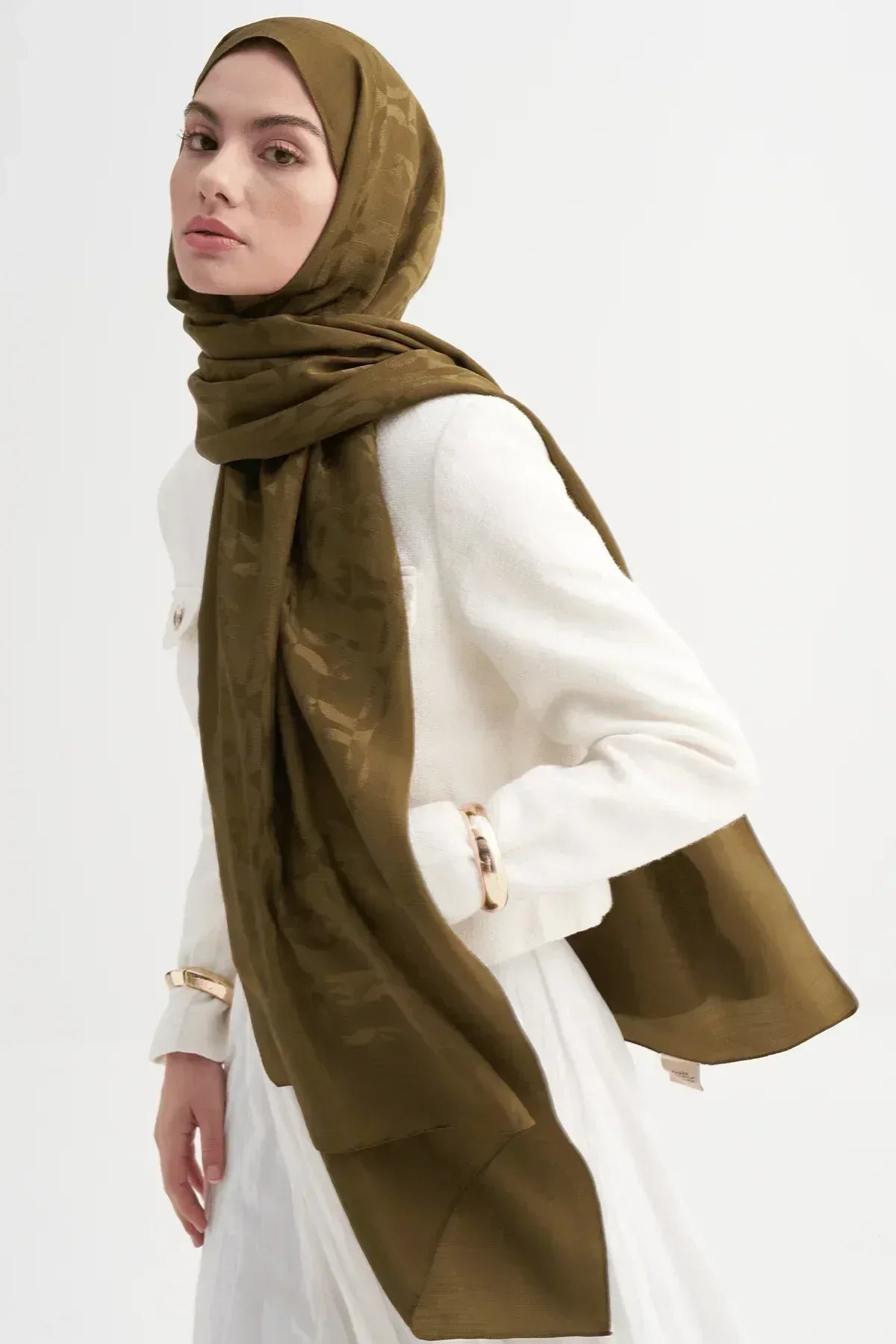 blok-pattern-rina-viscose-scarf-olive-green-4565 - Carell Hijab
