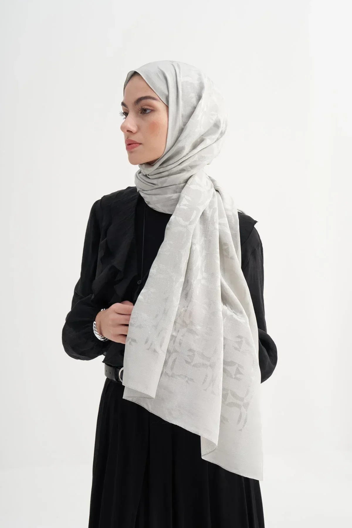 blok-pattern-rina-viscose-scarf-silver-4677 - Carell Hijab
