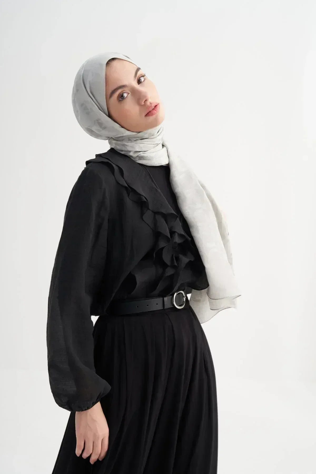 blok-pattern-rina-viscose-scarf-silver-4678 - Carell Hijab