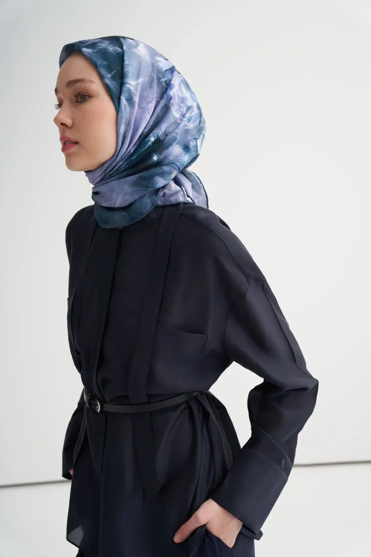 bloomia-soft-scarf-blue-4903 - Carell Hijab