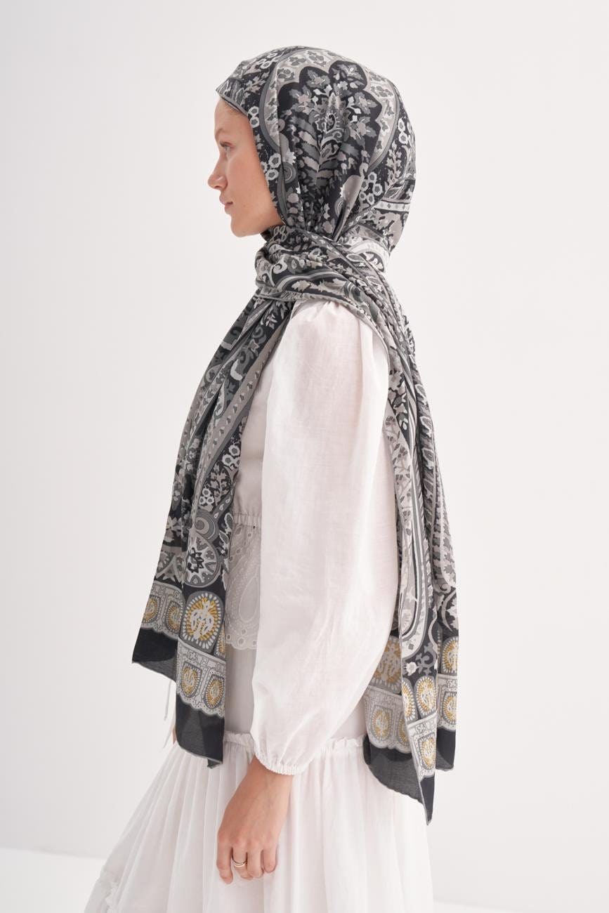 Bohemian Comfy Silk Scarf Black