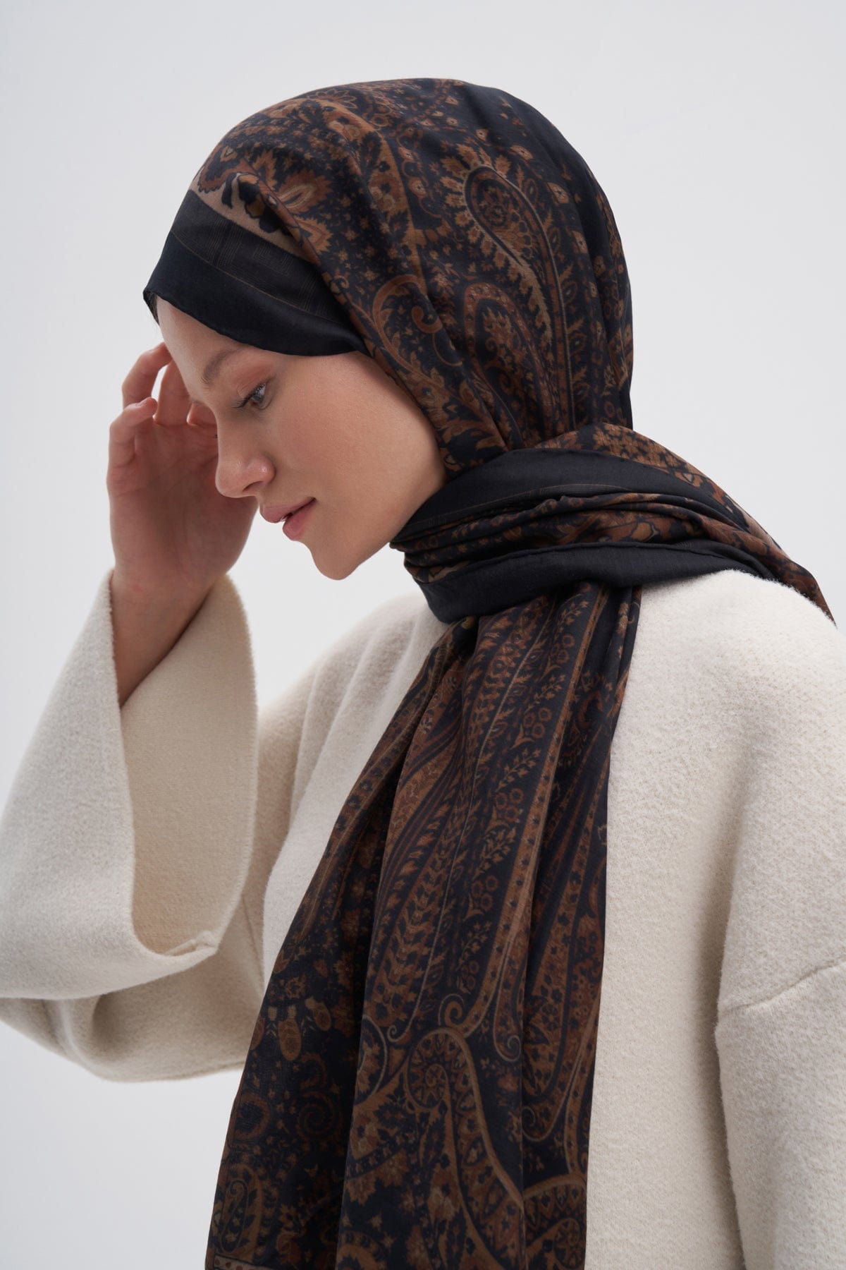 Breeze Early Silk Scarf Brown