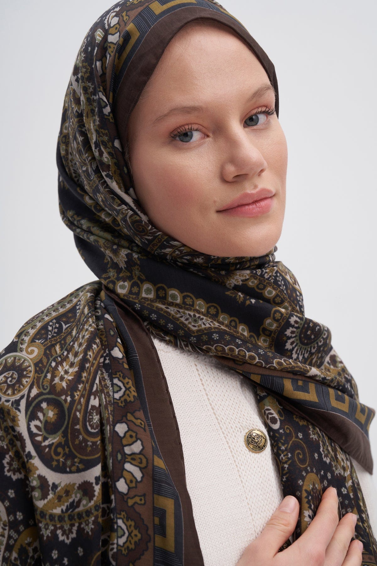 Breeze Early Silk Scarf Khaki
