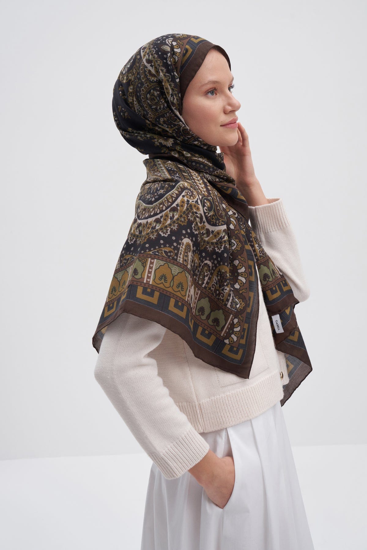 Breeze Early Silk Scarf Khaki
