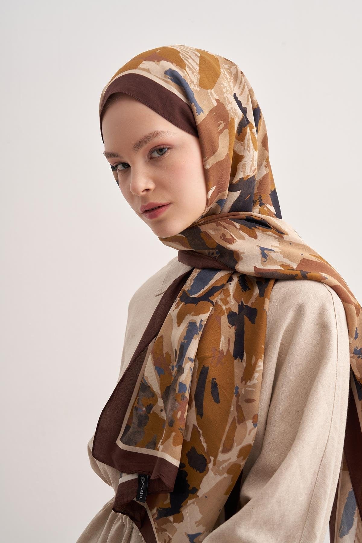 Brush Vela Viscose Scarf Brown