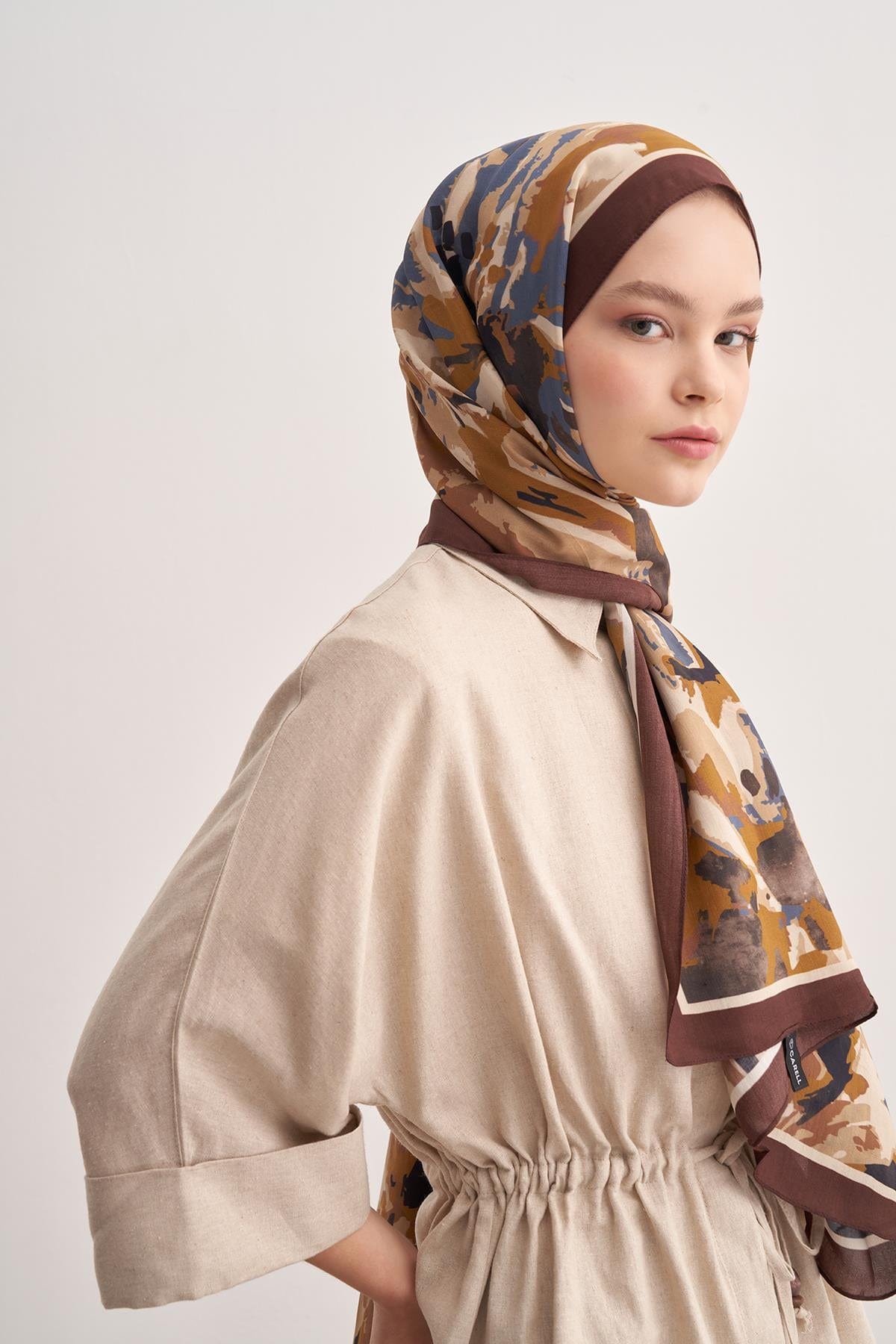 Brush Vela Viscose Scarf Brown
