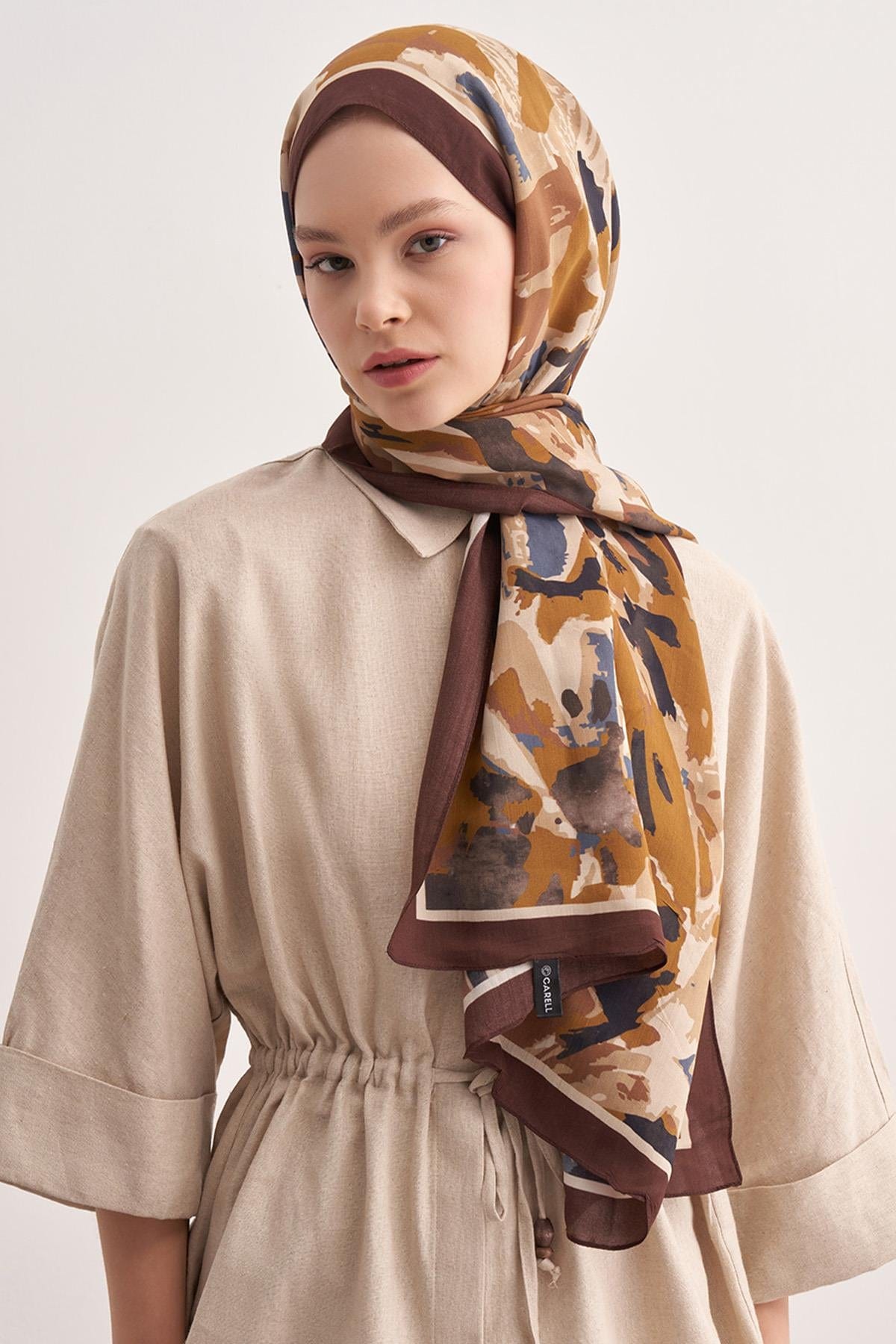 Brush Vela Viscose Scarf Brown