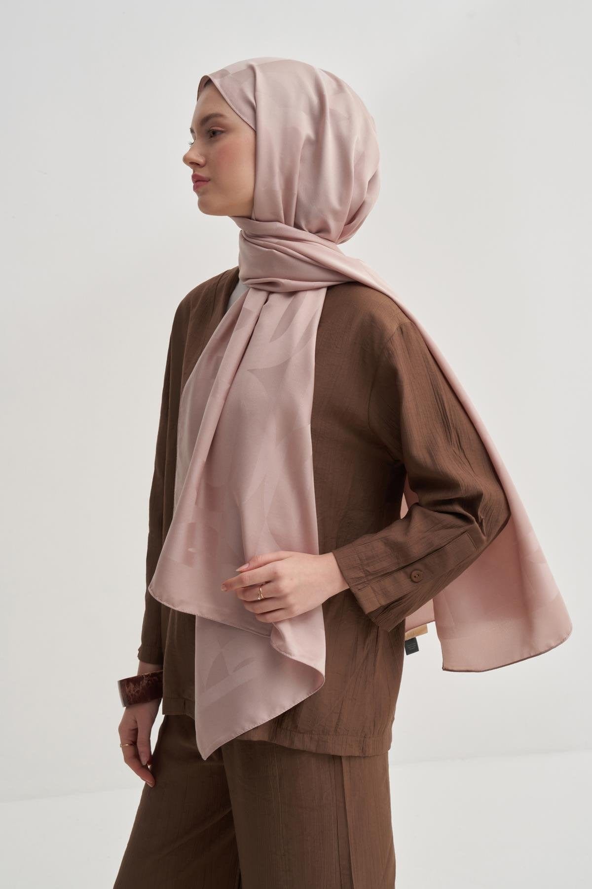 C Pattern Monogram Cotton Silk Scarf Beige