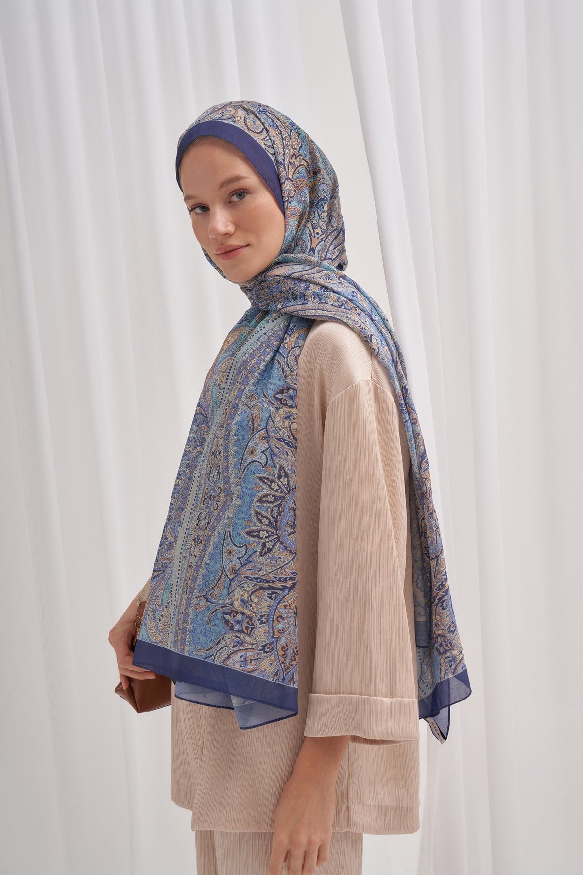 Cappadocia Nilla Cotton Scarf Blue