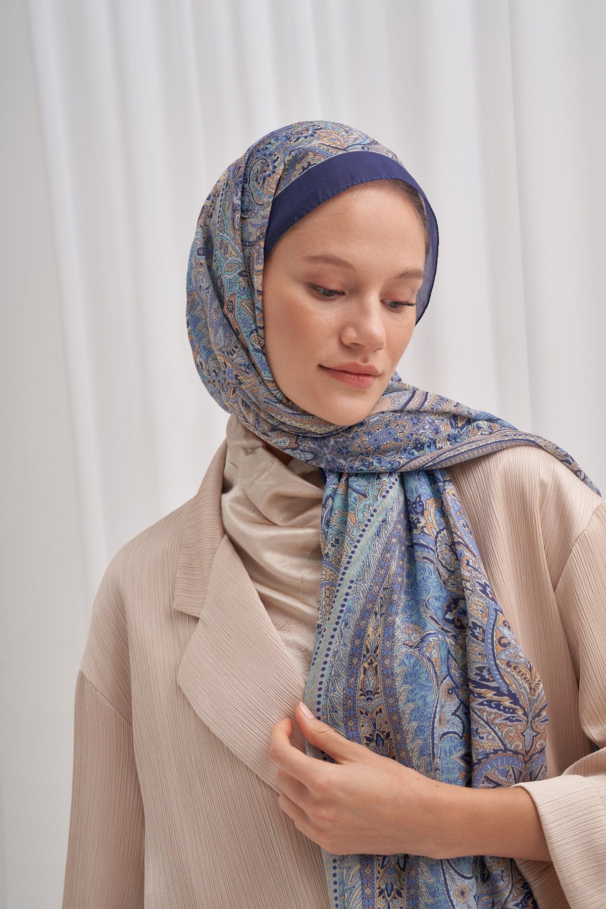 Cappadocia Nilla Cotton Scarf Blue
