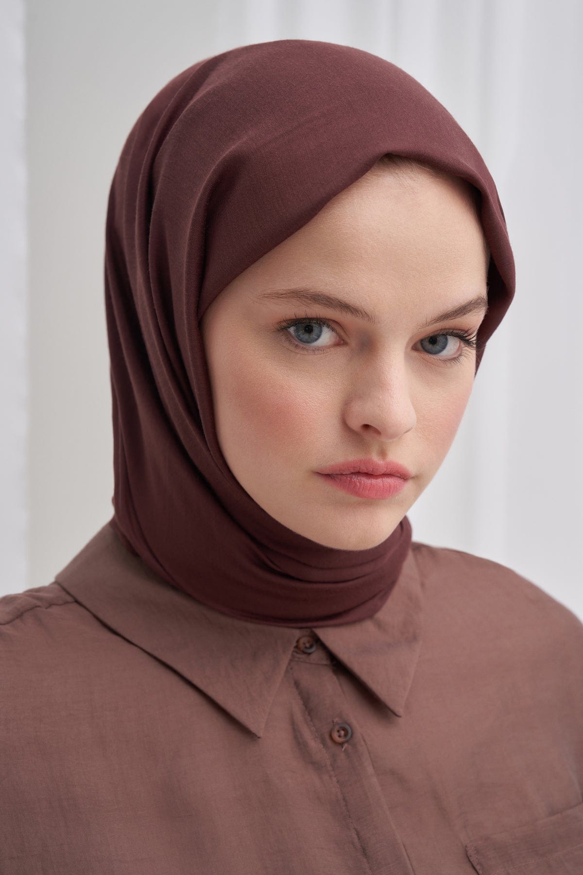 Chantouk Reversible Silk Scarf Dark Brown