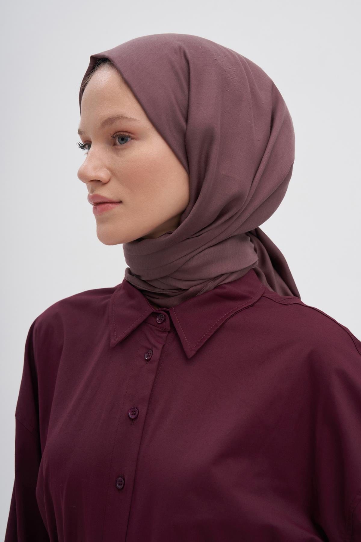 Chantouk Reversible Silk Scarf Dark Rose