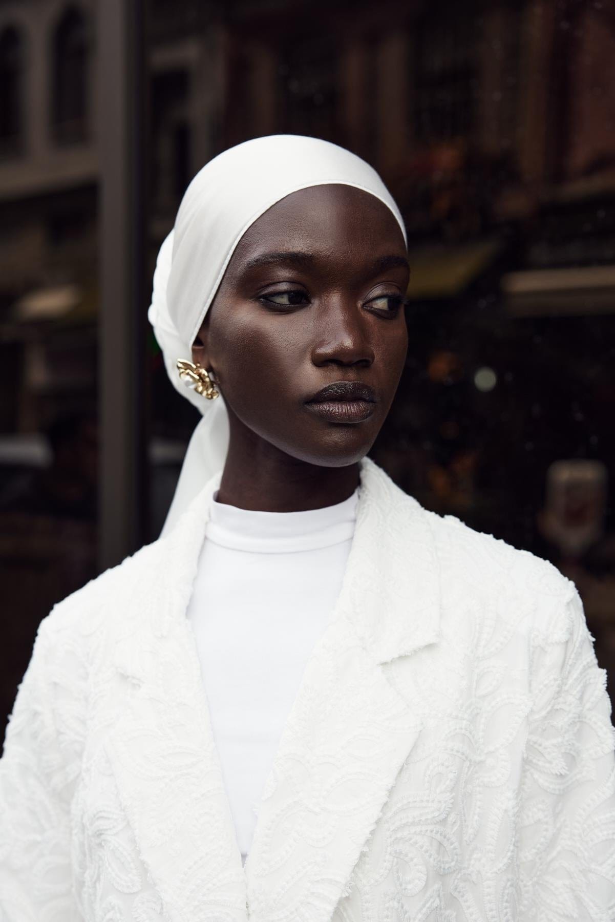 Chantouk Reversible Silk Scarf Ecru