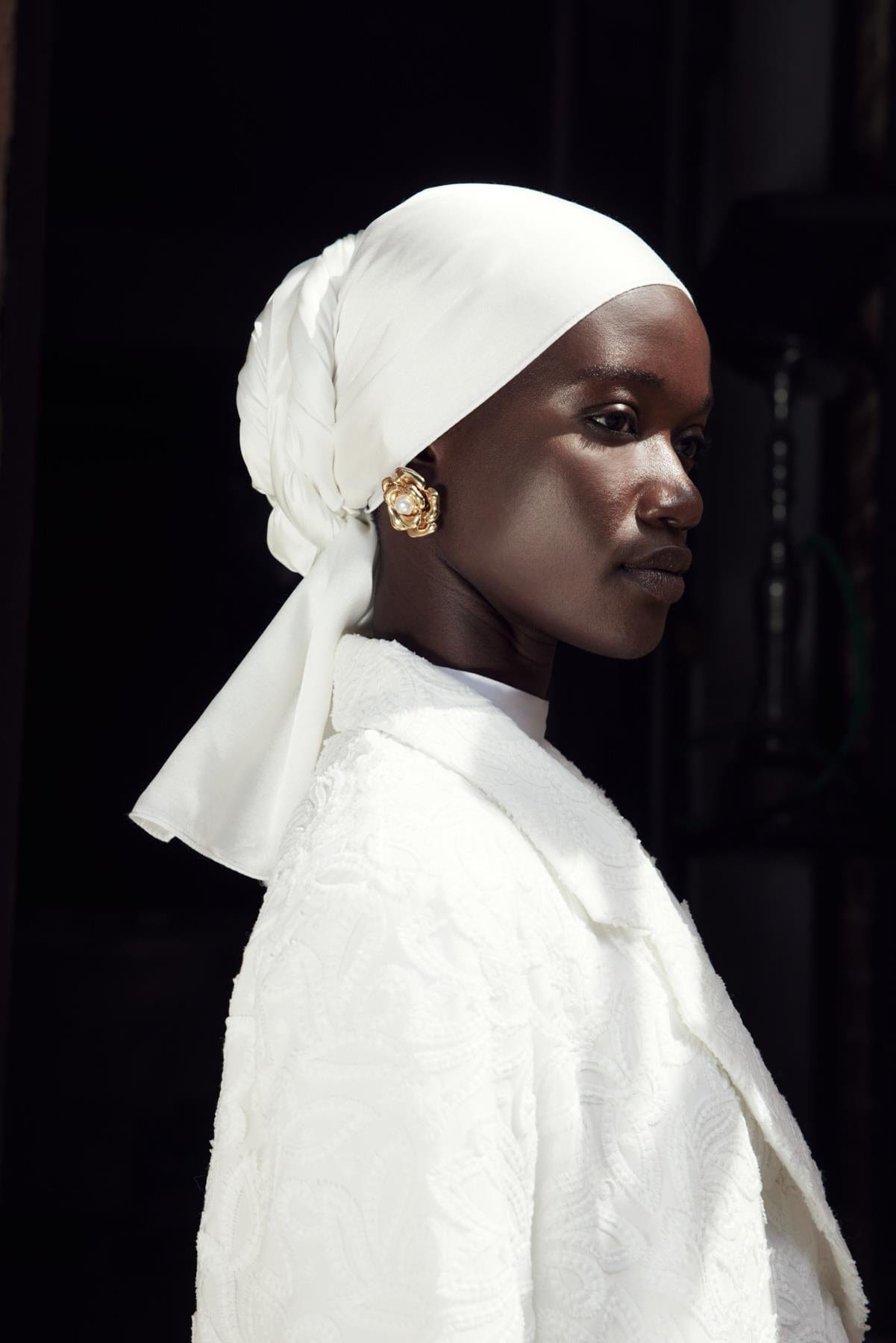 Chantouk Reversible Silk Scarf Ecru