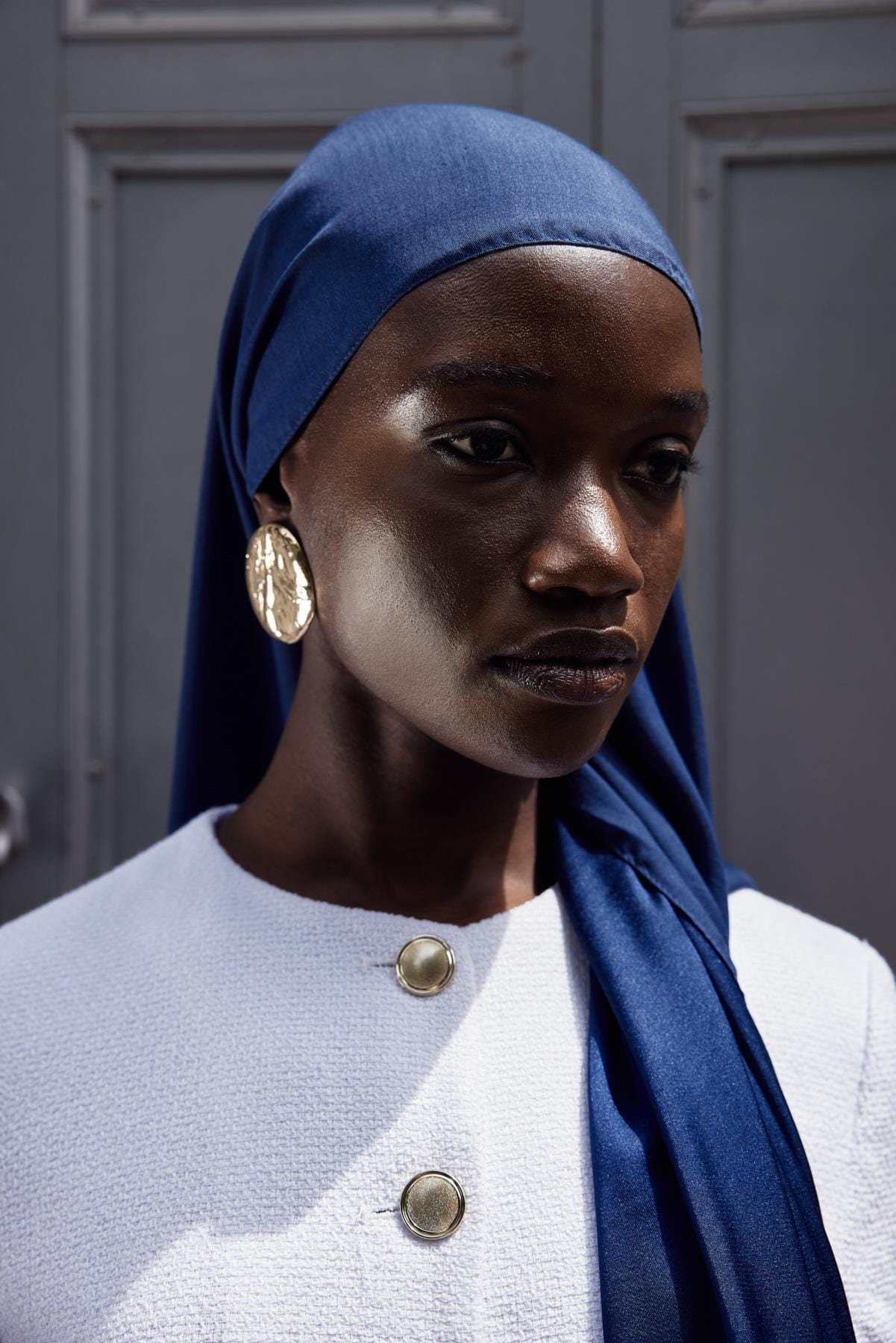 Chantouk Reversible Silk Scarf Indigo