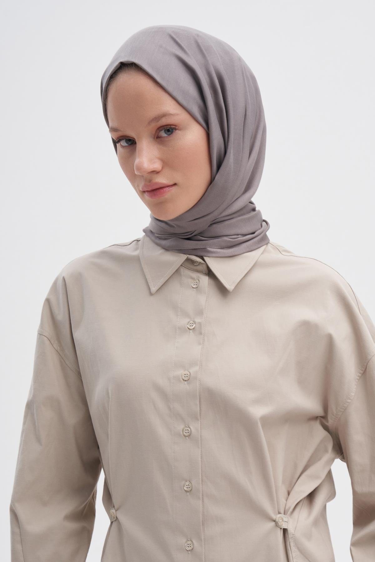 Chantouk Reversible Silk Scarf Smoky Gray