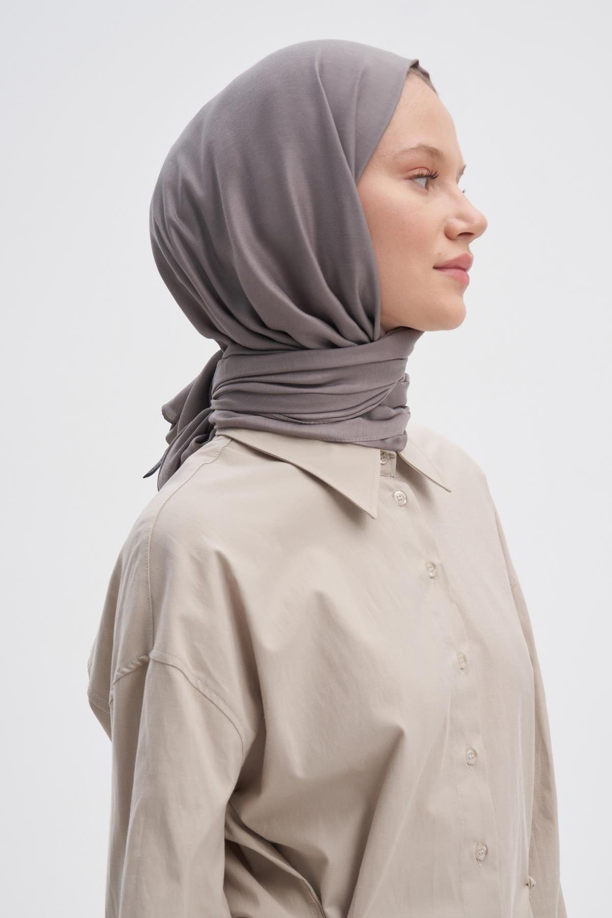 Chantouk Reversible Silk Scarf Smoky Gray