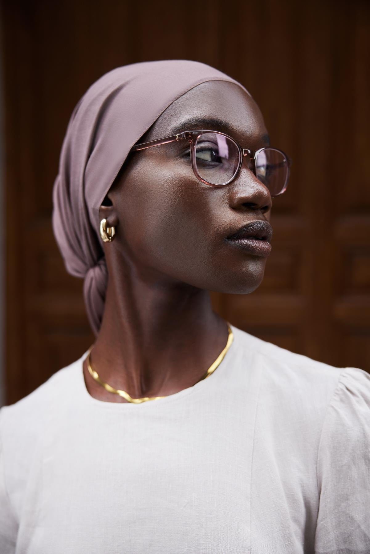 Chantouk Reversible Silk Scarf Soft Brown
