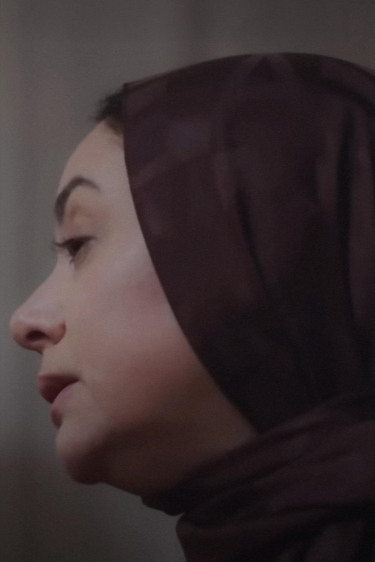 Cranberry Sherbet Pembe’s Choice: Script Pattern Jacquard Italian Silk Scarf – Dark Brown