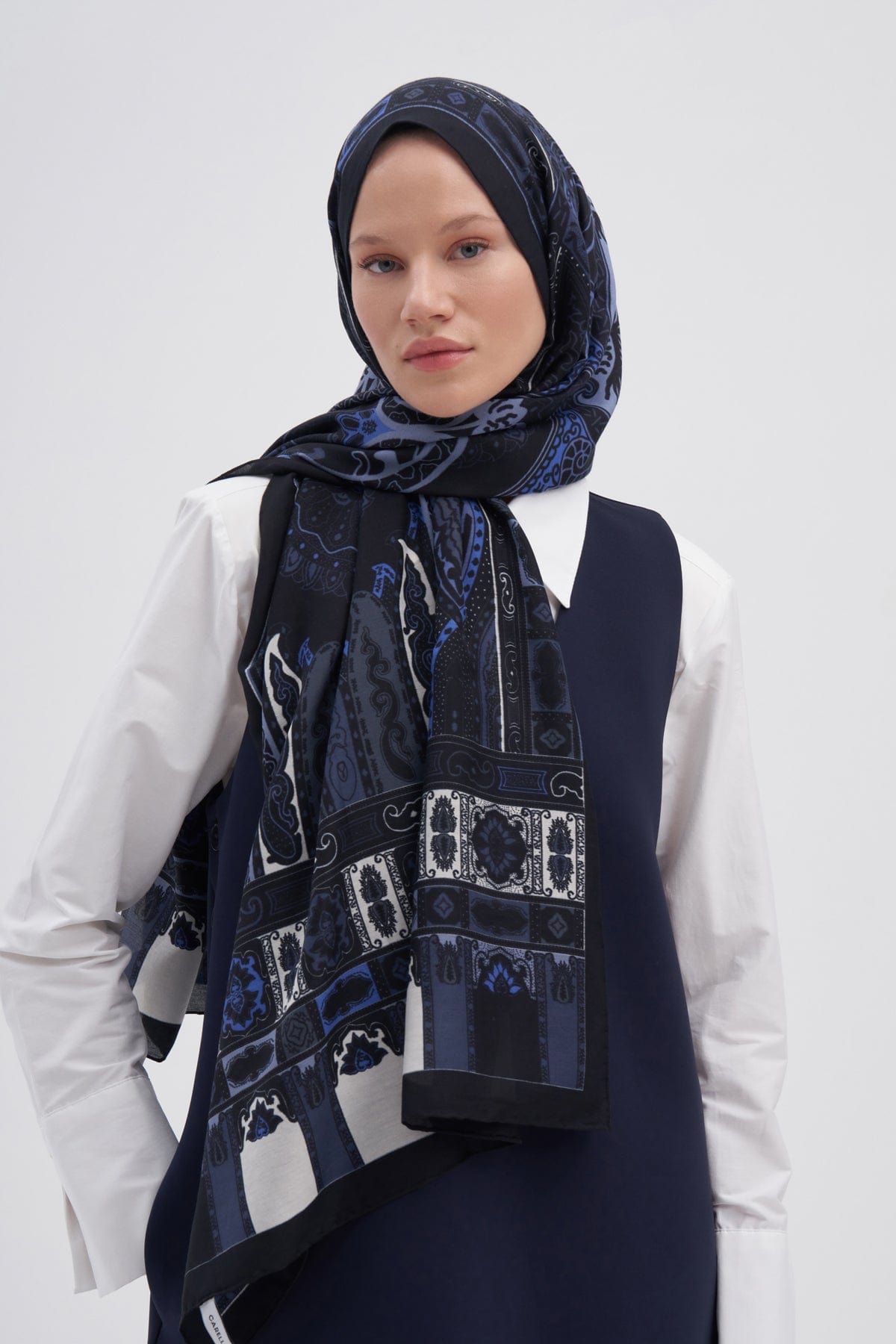 Deep Early Silk Scarf Indigo