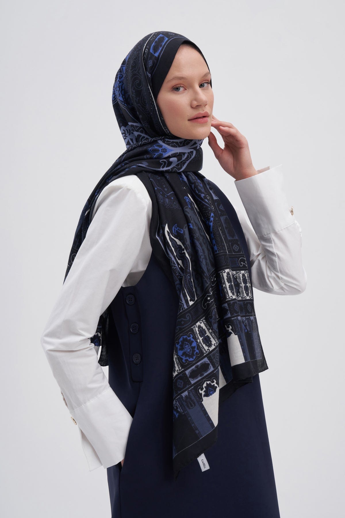 Deep Early Silk Scarf Indigo