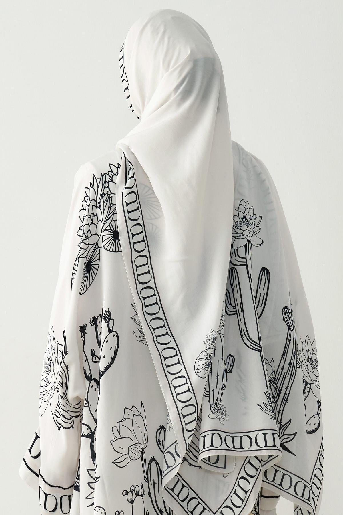 Desert C Monogram Viscose Scarf Ecru