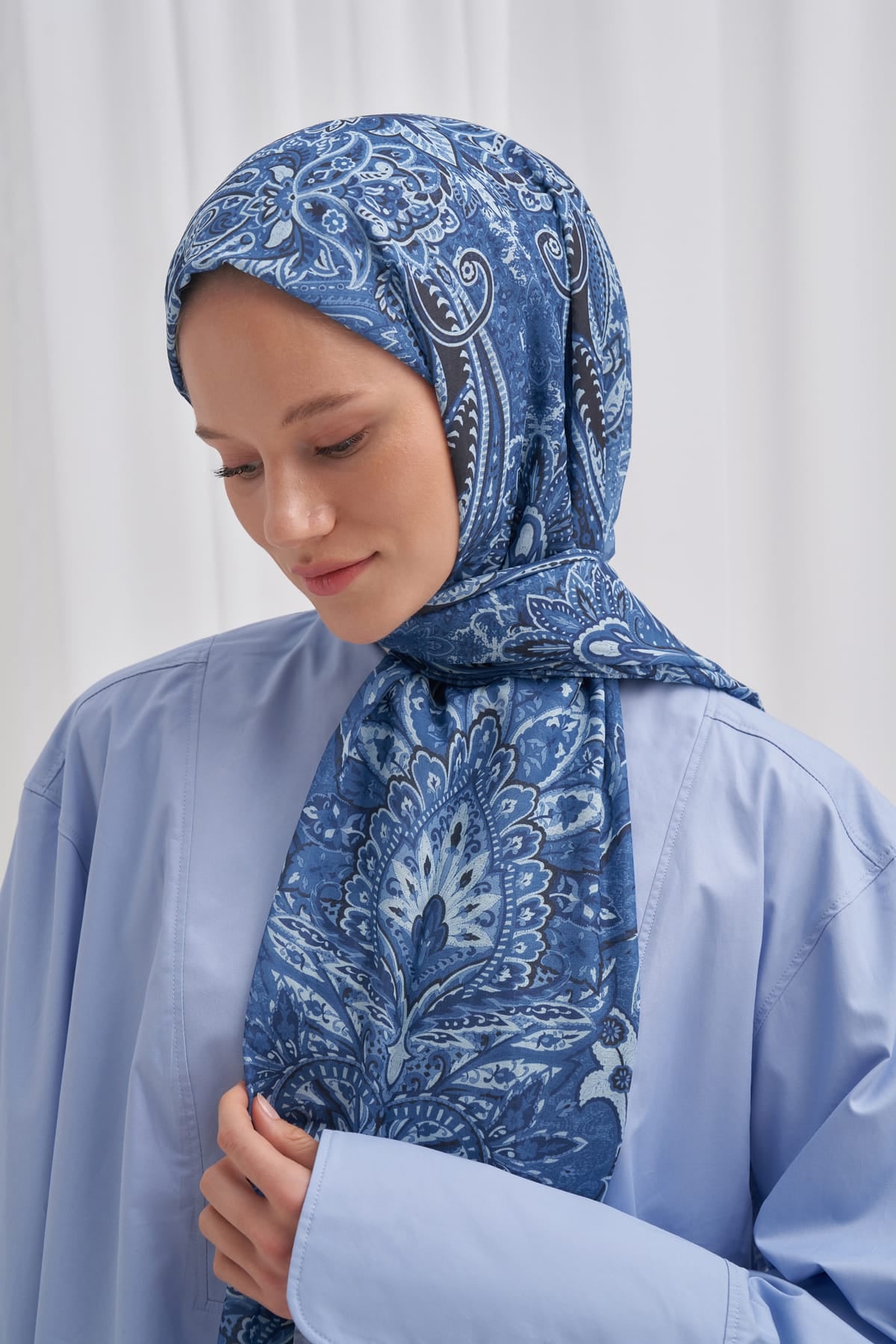 Diamond Nilla Cotton Scarf Blue