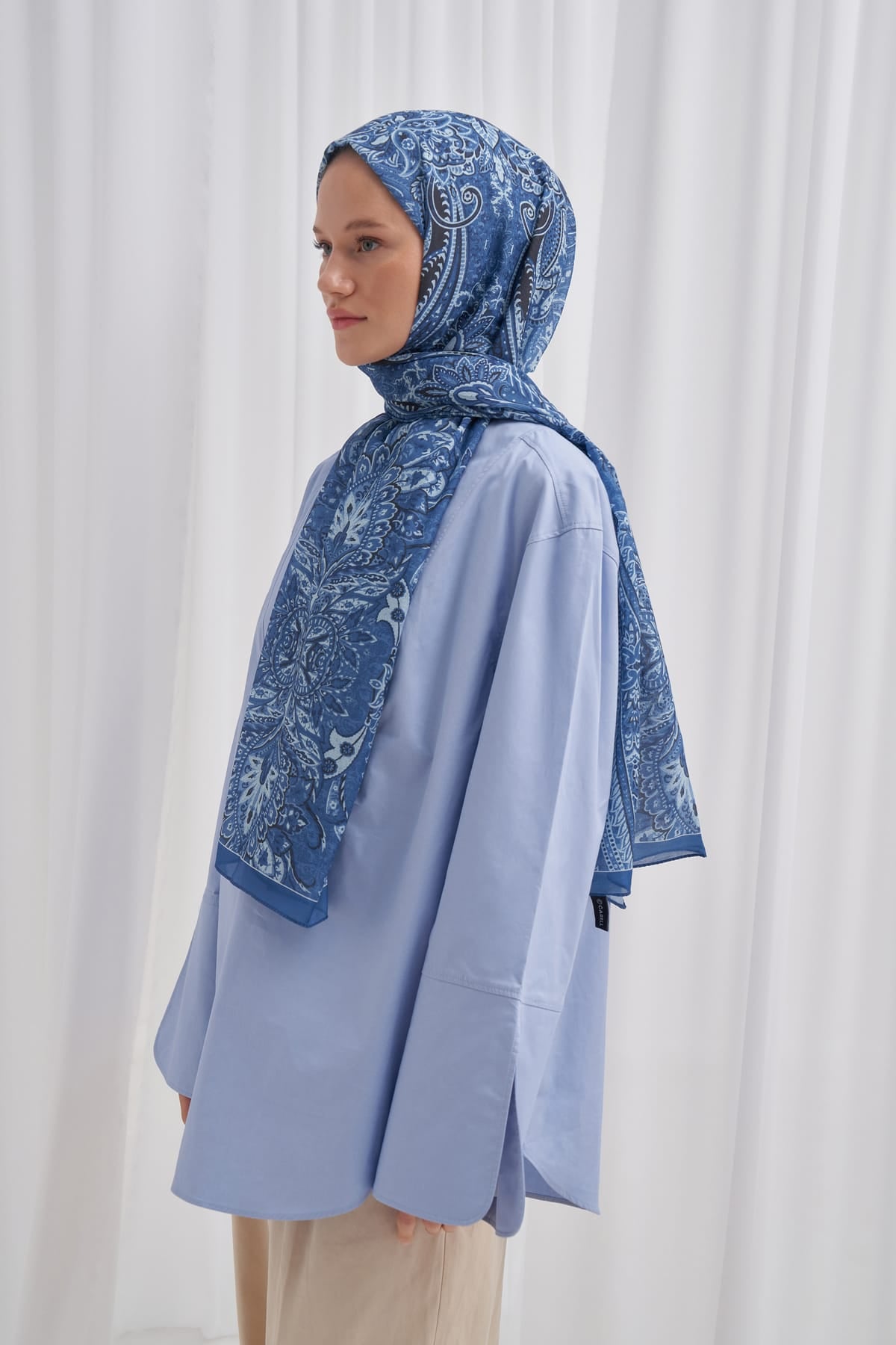 Diamond Nilla Cotton Scarf Blue