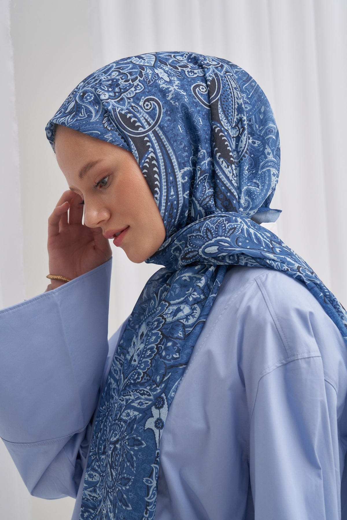 Diamond Nilla Cotton Scarf Blue
