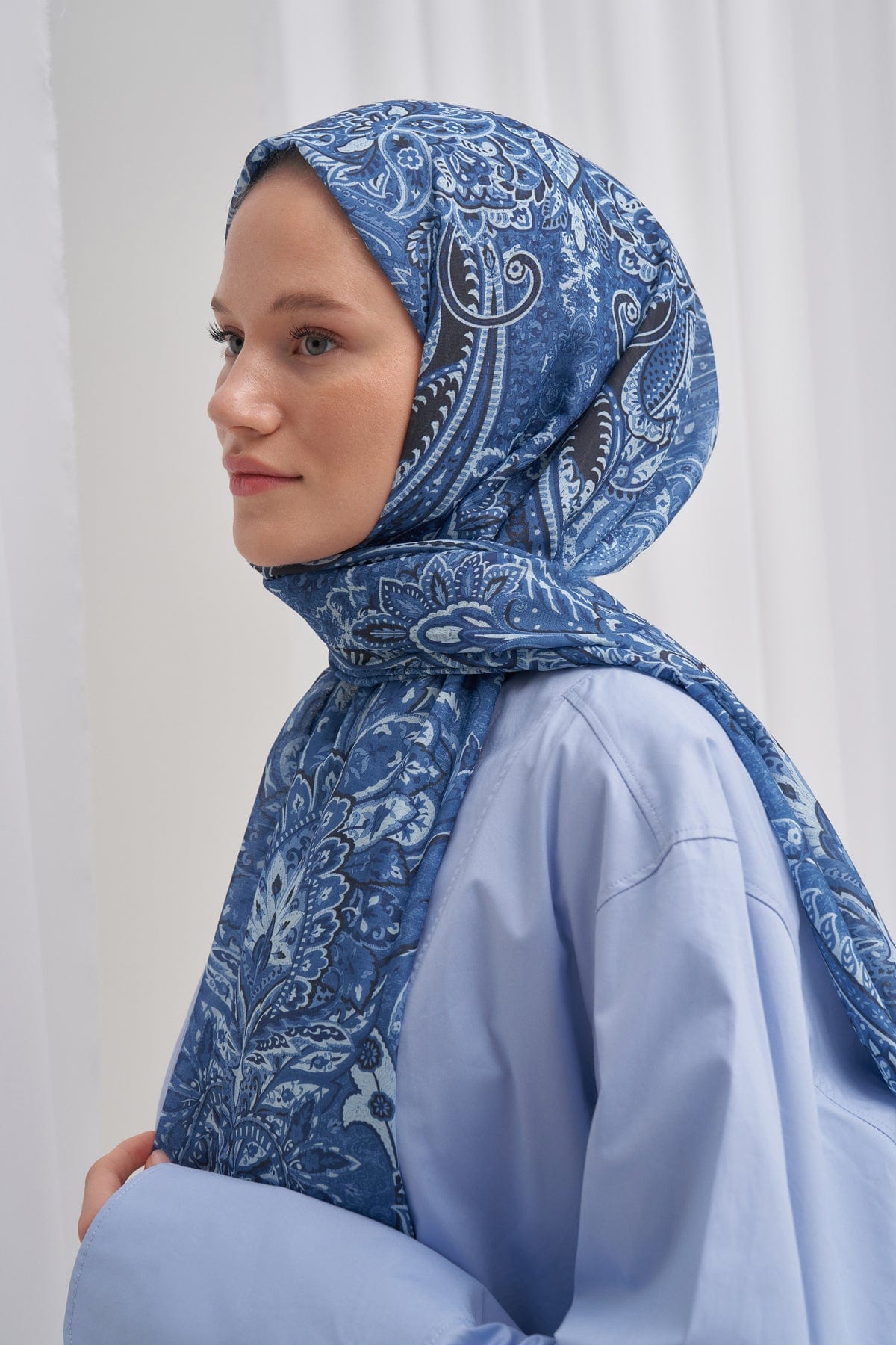 Diamond Nilla Cotton Scarf Blue