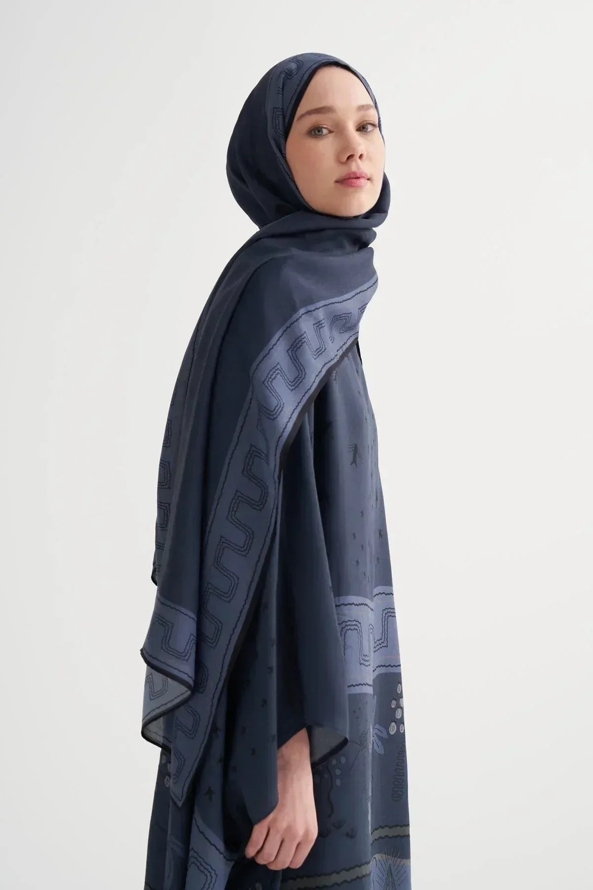 dora-monogram-viscose-scarf-deep-blue-5384 - Carell Hijab