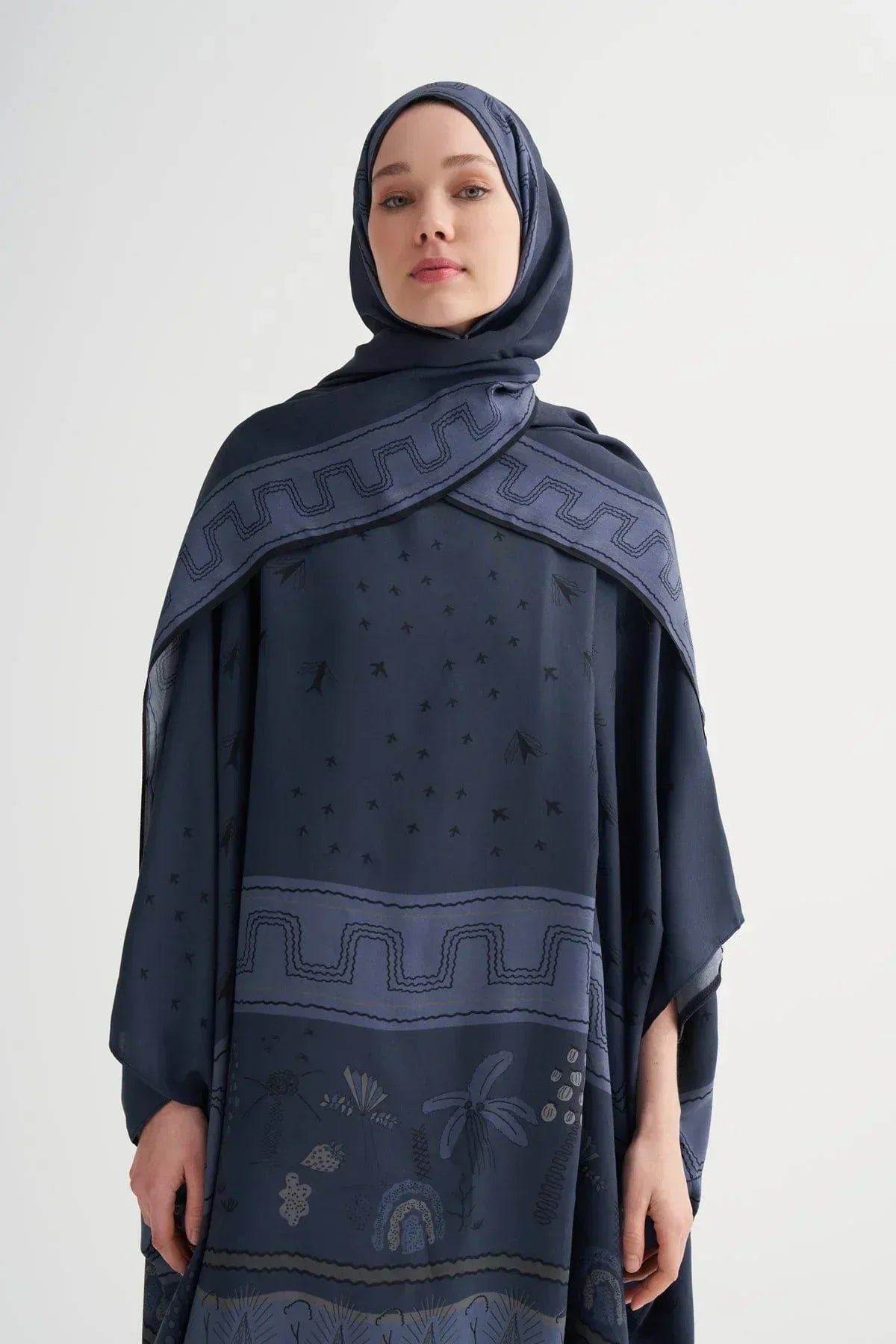 dora-monogram-viscose-scarf-deep-blue-5385 - Carell Hijab