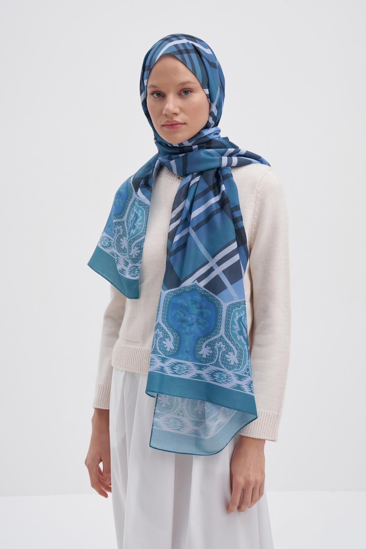 Echo Rustic Cotton Scarf Ocean