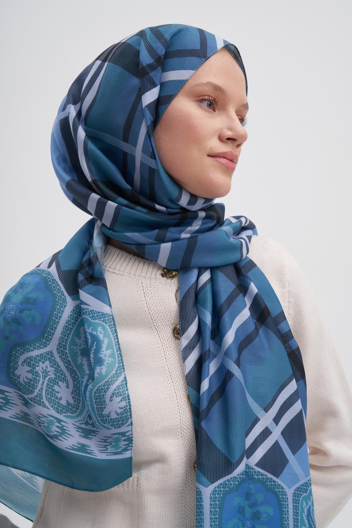 Echo Rustic Cotton Scarf Ocean