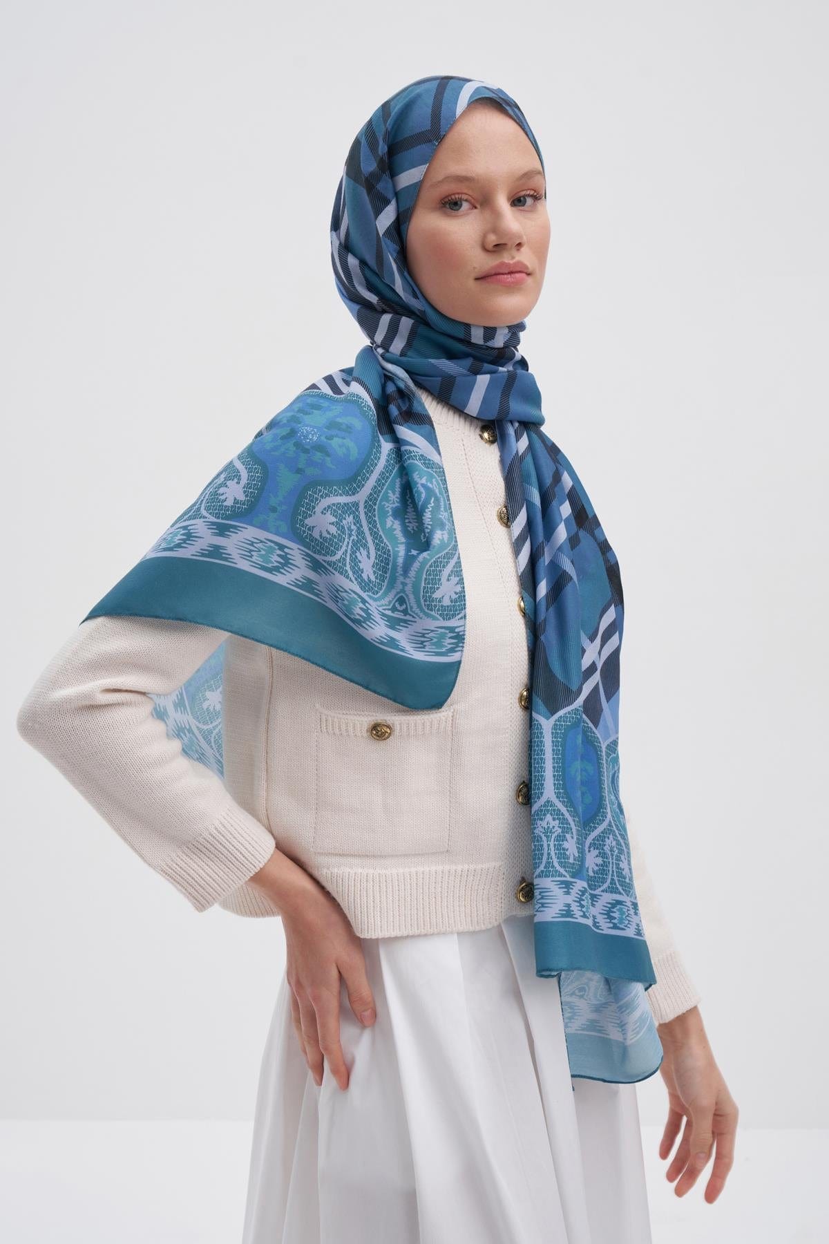 Echo Rustic Cotton Scarf Ocean